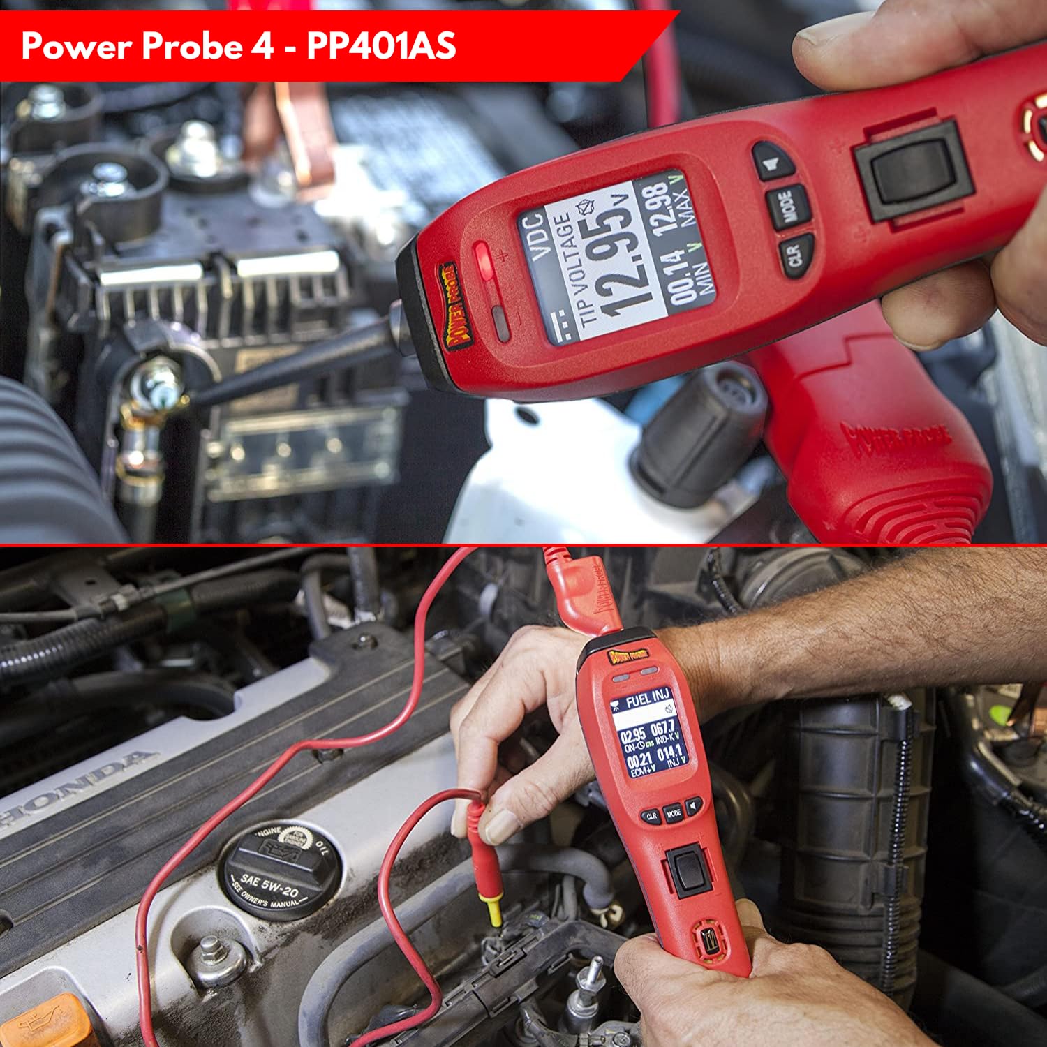 Power Probe Kit with Power Probe 4, Amperage Adapter Tip, and Pulse Modulation Width Adapter Tip for Automotive Electrical Diagnoses - Image 3