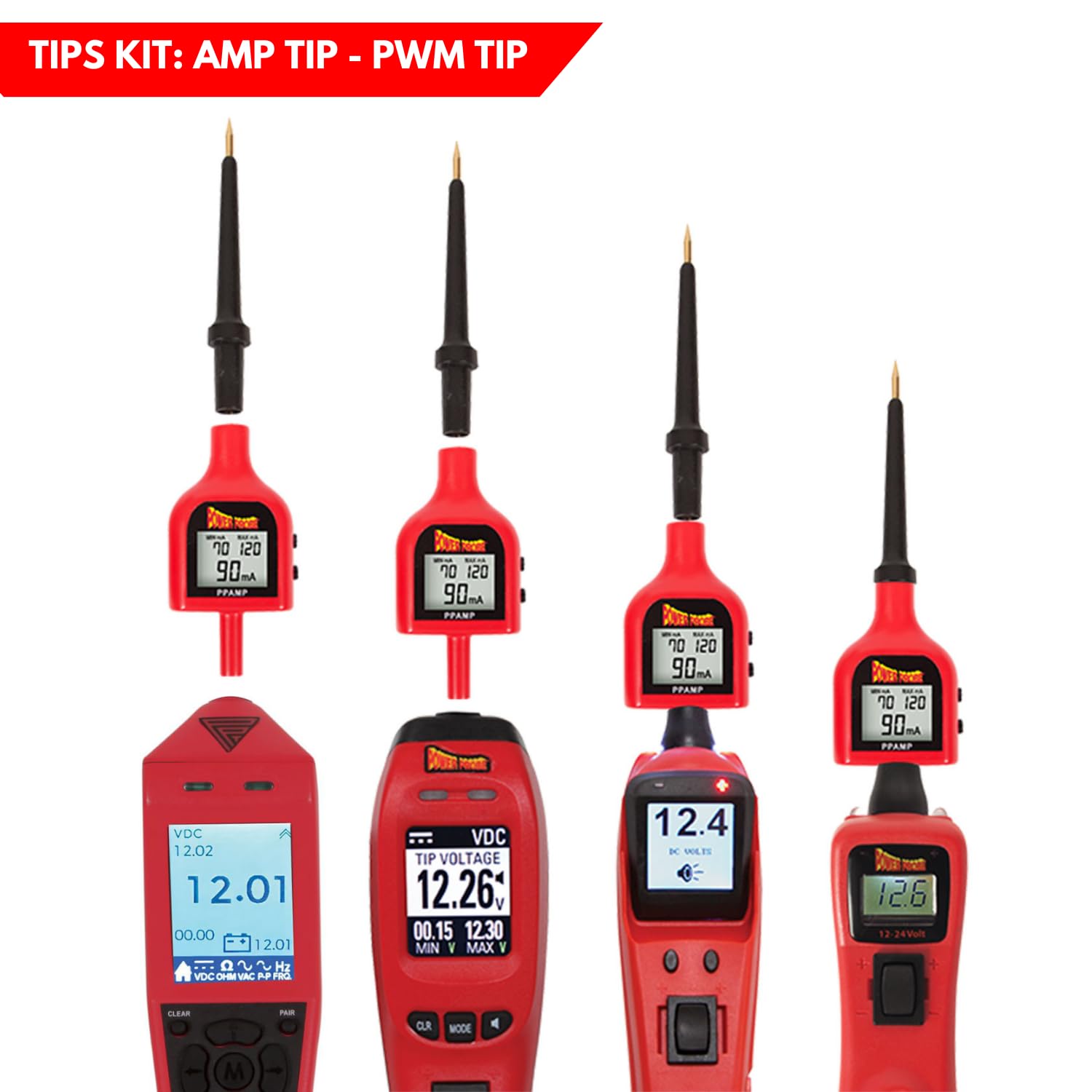 Power Probe Kit with Power Probe 4, Amperage Adapter Tip, and Pulse Modulation Width Adapter Tip for Automotive Electrical Diagnoses - Image 6