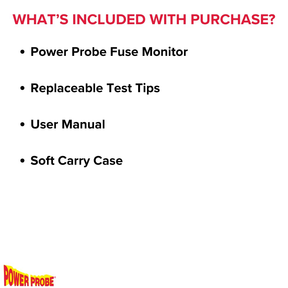 Power Probe PPFUSE Fuse Monitor - Circuit Tester for Mini, Maxi & ATC Fuses – Live Current Readings Up to 80A – Replaceable Tips, and Built-in Flashlight - Image 6