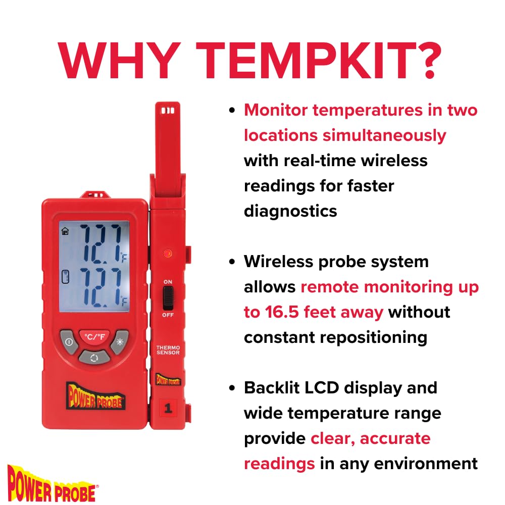 Power Probe Temperature Probe Kit (TEMPKIT) [Dual-Zone Digital Thermometer, Wireless Temperature Readings, Additional Wireless Probe Accessory] - Image 3