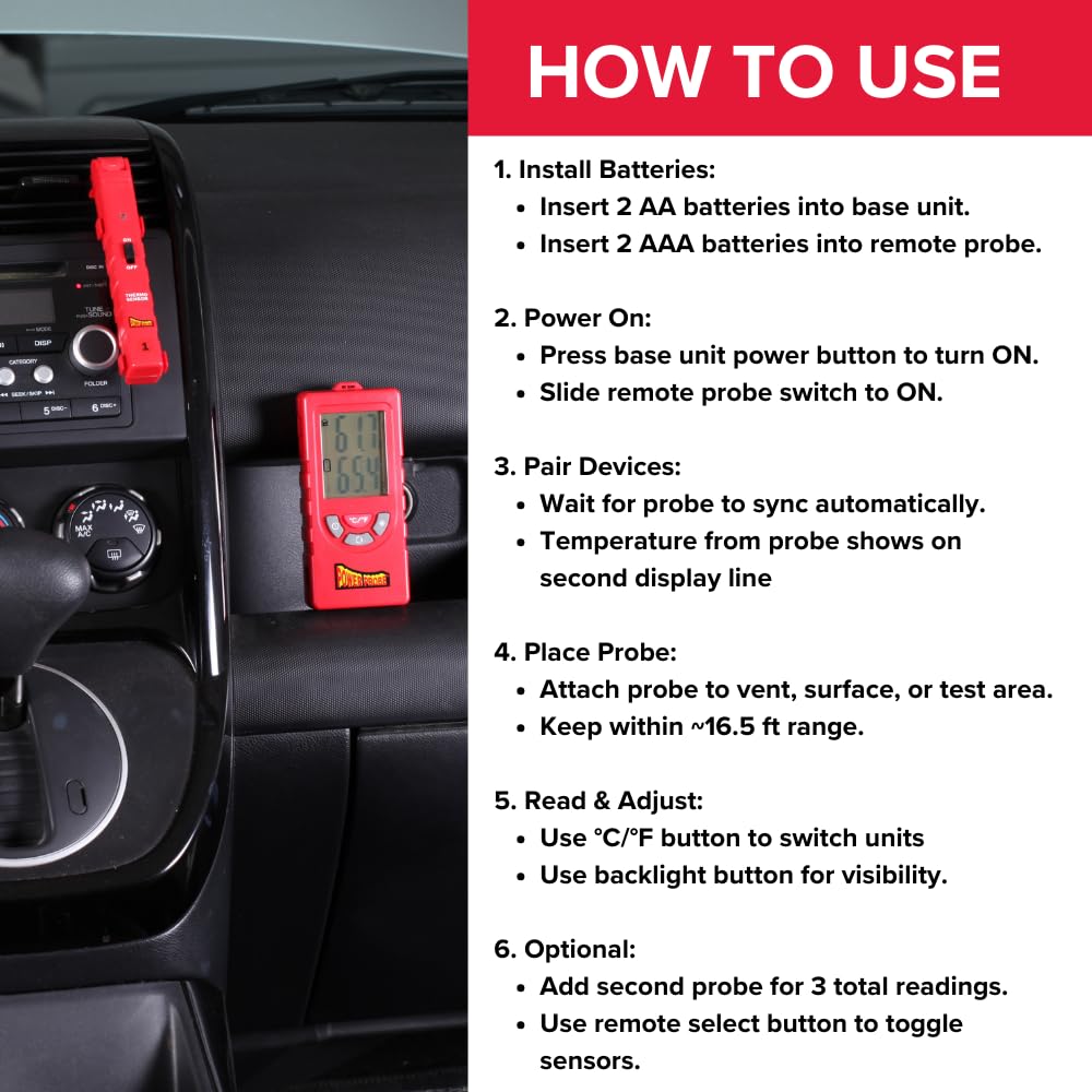 Power Probe Temperature Probe Kit (TEMPKIT) [Dual-Zone Digital Thermometer, Wireless Temperature Readings, Additional Wireless Probe Accessory] - Image 5